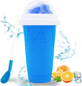 Magic Slushy Maker Squeeze Cup Slushie Maker, Homemade Milk Shake Maker Cooling Cup Squee DIY It for Everyone (Blue)